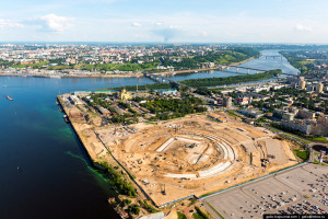Строящийся футбольный стадион «Нижний Новгород»